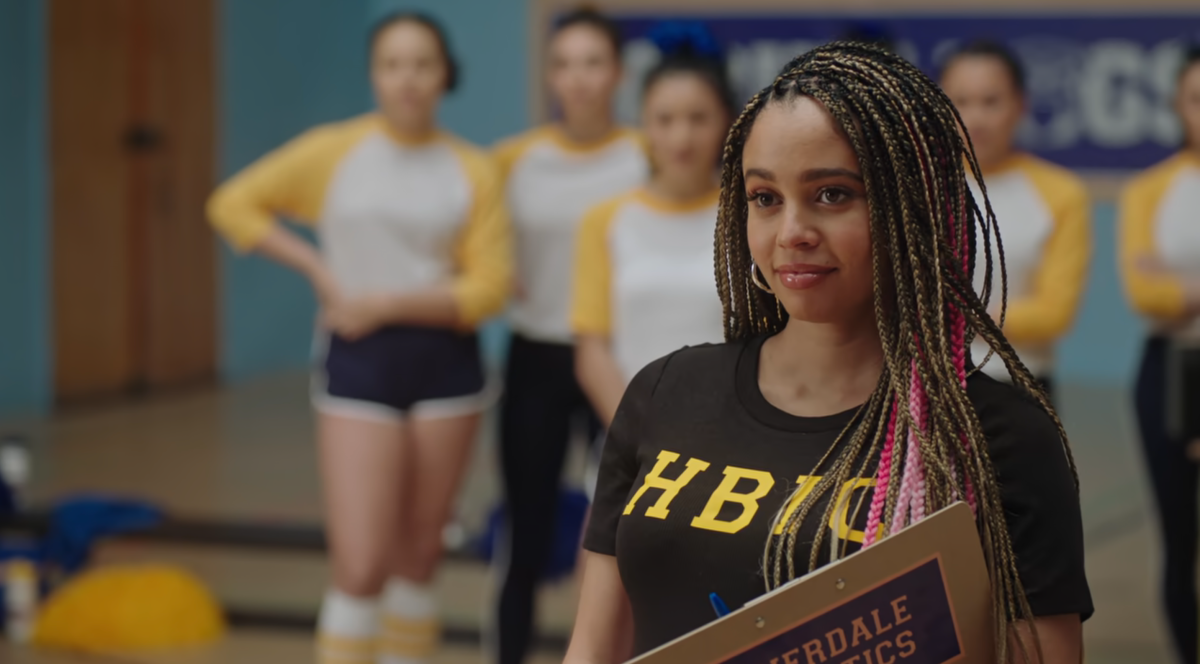 Toni in her HBIC shirt at cheer practice on Riverdale