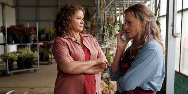 The Lost Flowers of Alice Hart: Sigourney Weaver and Leah Purcell as lesbian lovers June and Twig