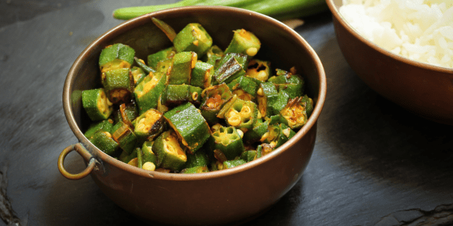 a dish of spicy okra