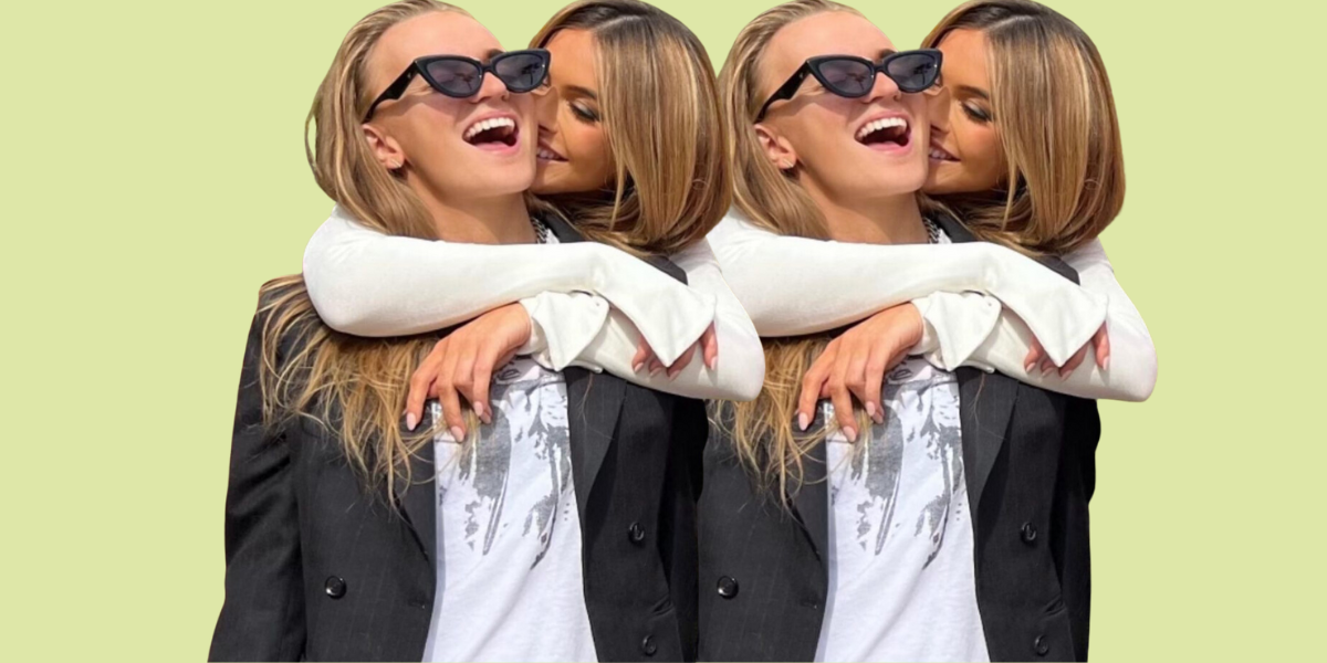 G Flip and Chrishell Stause embracing, smiling
