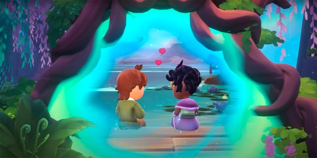 Two Fae Farm characters fall in love in the ocean