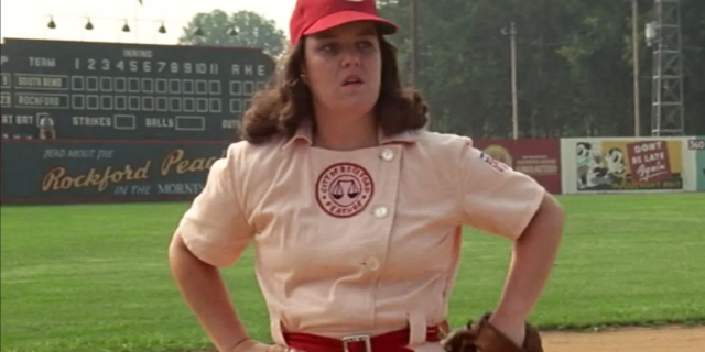 Rosie O'Donnell in the movie A League of Their Own