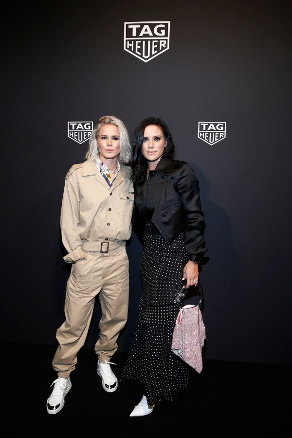 NEW YORK, NEW YORK - MARCH 12: Ashlyn Harris and Ali Krieger attend The Launch of The New Connected Watch by TAG Heuer at The Caldwell Factory on March 12, 2020 in New York City. (Photo by Brian Ach/Getty Images for TAG Heuer )