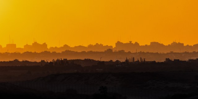 A recent photo of a sunset over Gaza.