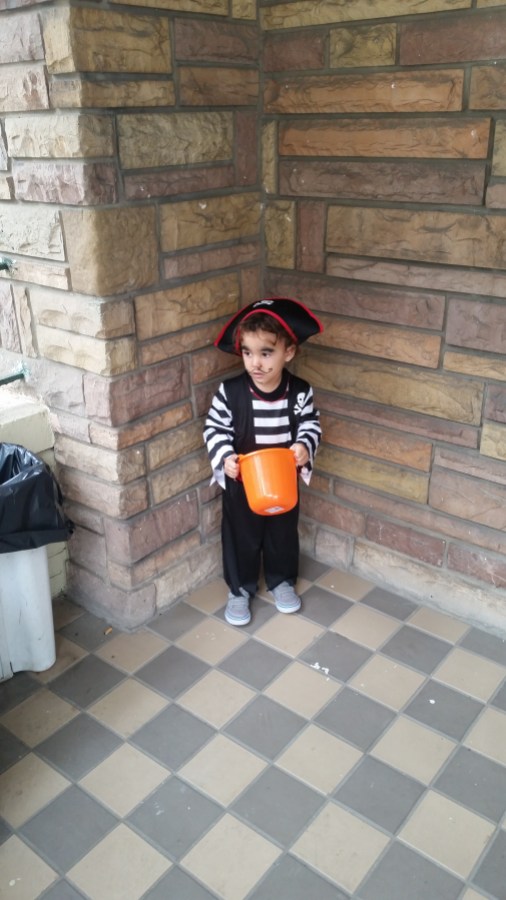 The author's son, dressed as a pirate