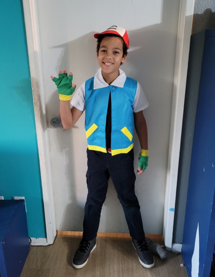 The author's son, dressed as Ask Ketchum