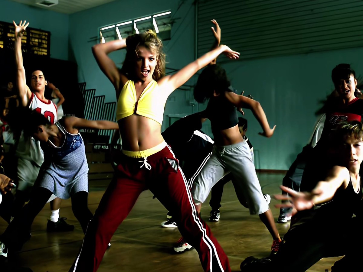 Britney Spears dancing in a gym