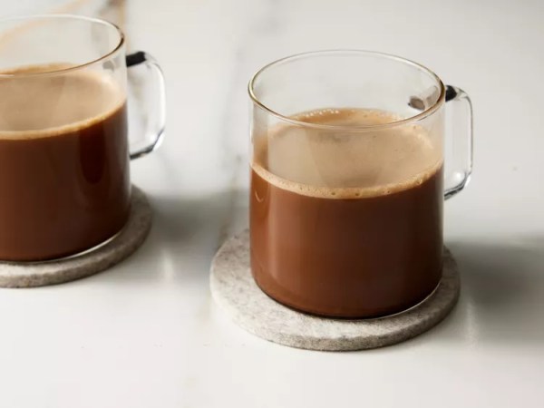 clear mugs of mocha