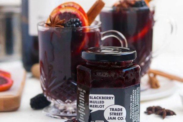 a mug of blackberry mulled wine