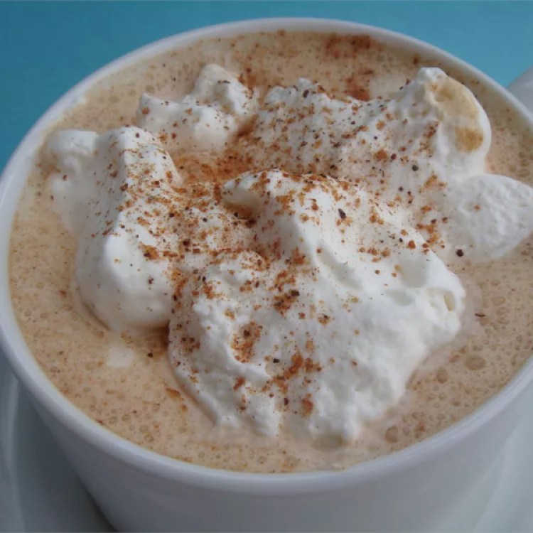 a mug of eggnog latte