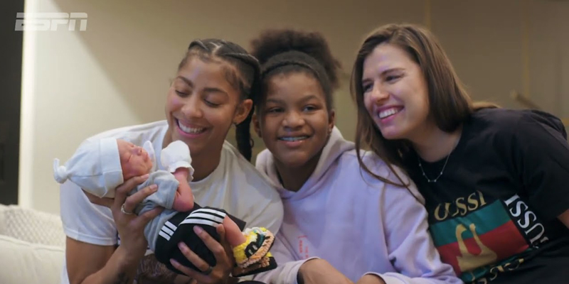 Candace Parker with her wife Anya and her two children, the photo is from ESPN's "Candace Parker: Unapologetic"
