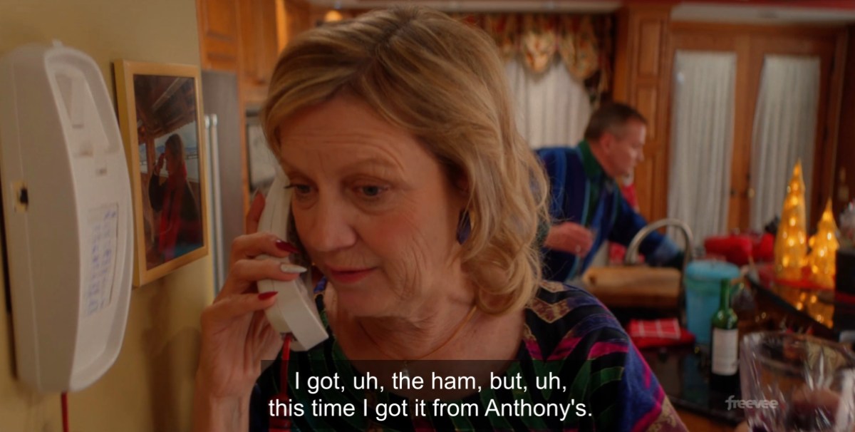 mom on the phone saying she got the ham from anthony's