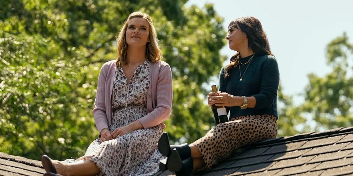 harlan coben's shelter - two women sitting in a roof