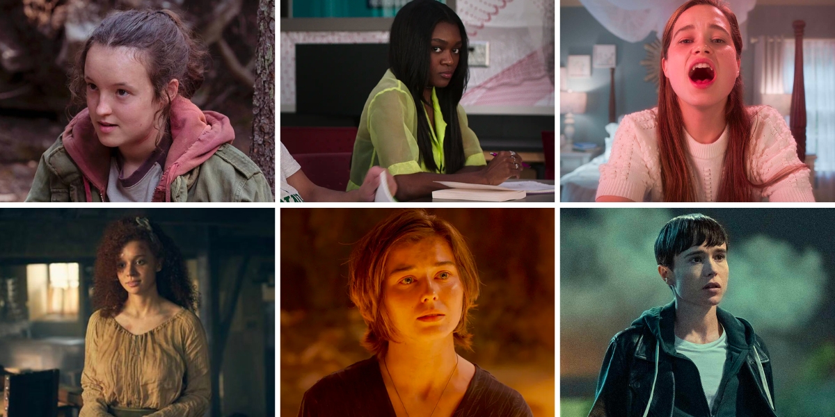 Bella Ramsey as Ellie, The Last of Us Imani Lewis as Calliope, First Kill Sarah Catherine Hook as Juliette, First Kill Erin Kellyman as Jade Claymore, Willow Ruby Cruz as Princess Kit Tanthalos, Willow Elliot Page as Viktor, The Umbrella Academy