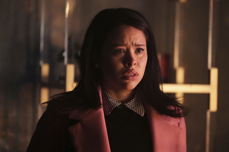 Mariana returns from Dennis' party and is shocked to find Silas (off-frame) in her loft. 