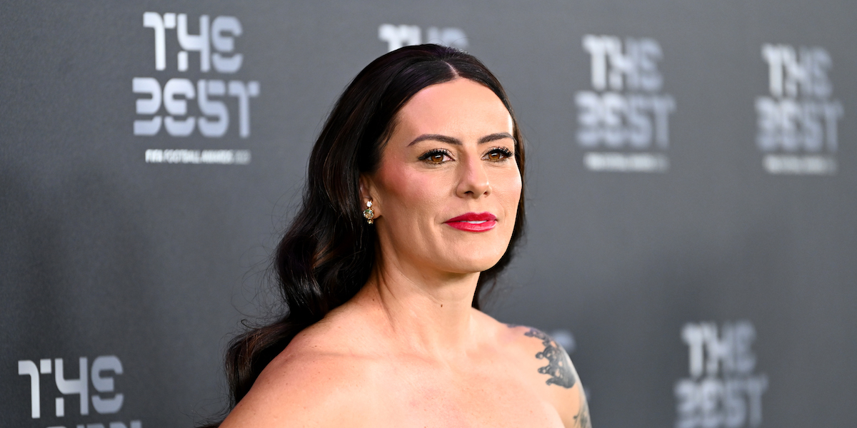 LONDON, ENGLAND - JANUARY 15: Ali Krieger arrives on the Green Carpet ahead of The Best FIFA Football Awards 2023 at The Apollo Theatre on January 15, 2024 in London, England. (Photo by Joe Maher - FIFA/FIFA via Getty Images)