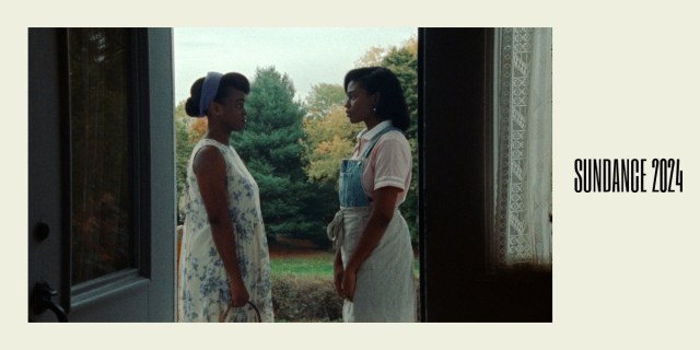Grace short film: two Black queer girls in the 1950s South look at each other in a doorway.