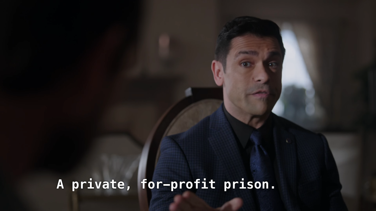 Close up on Hiram. A private, for-profit prison.