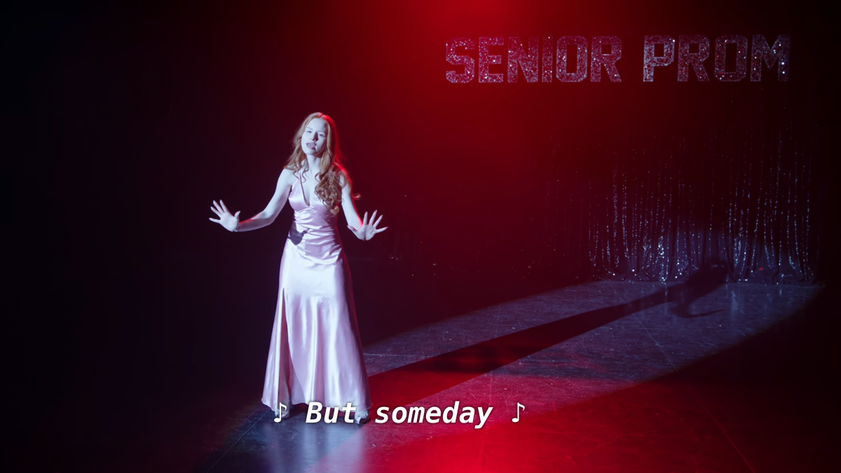 Cheryl sings on stage as Carrie White "But someday"