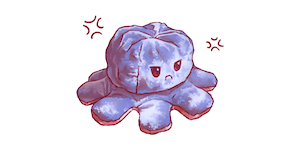 an octopus plushie that is frowning