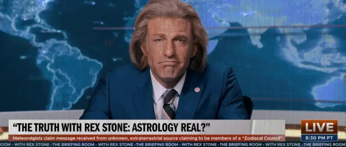 Ben Affleck in This Is Me...Now as Rex Stone, asking if astrology is real