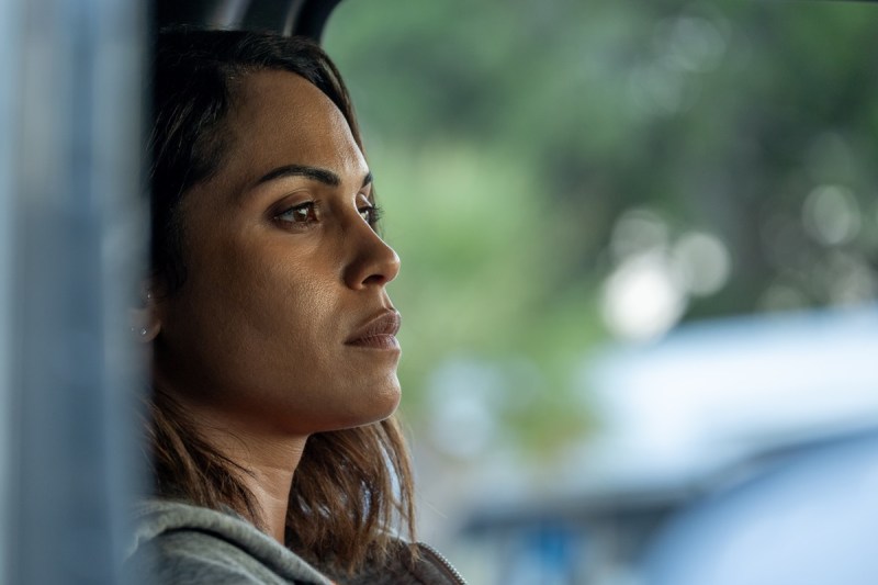 Jackie sits in her truck contemplating what to do next.