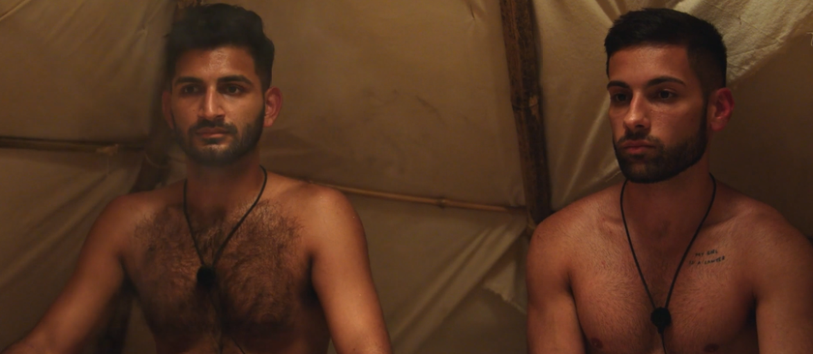 Rehman and Ashmal talk in a sweat lodge