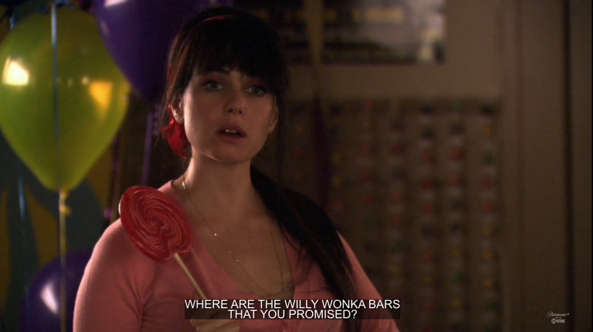 Jenny Schecter saying "where are the willy wonka bars that you promised?"