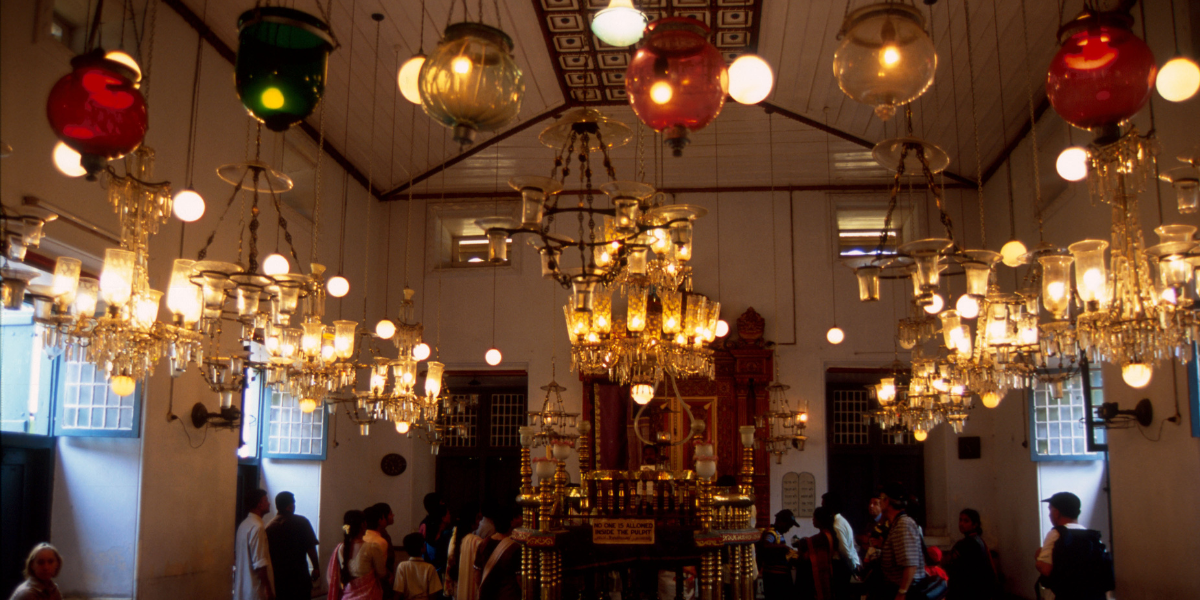 the Paradisi Synagogue in Jew Town in Cochin, Kerala