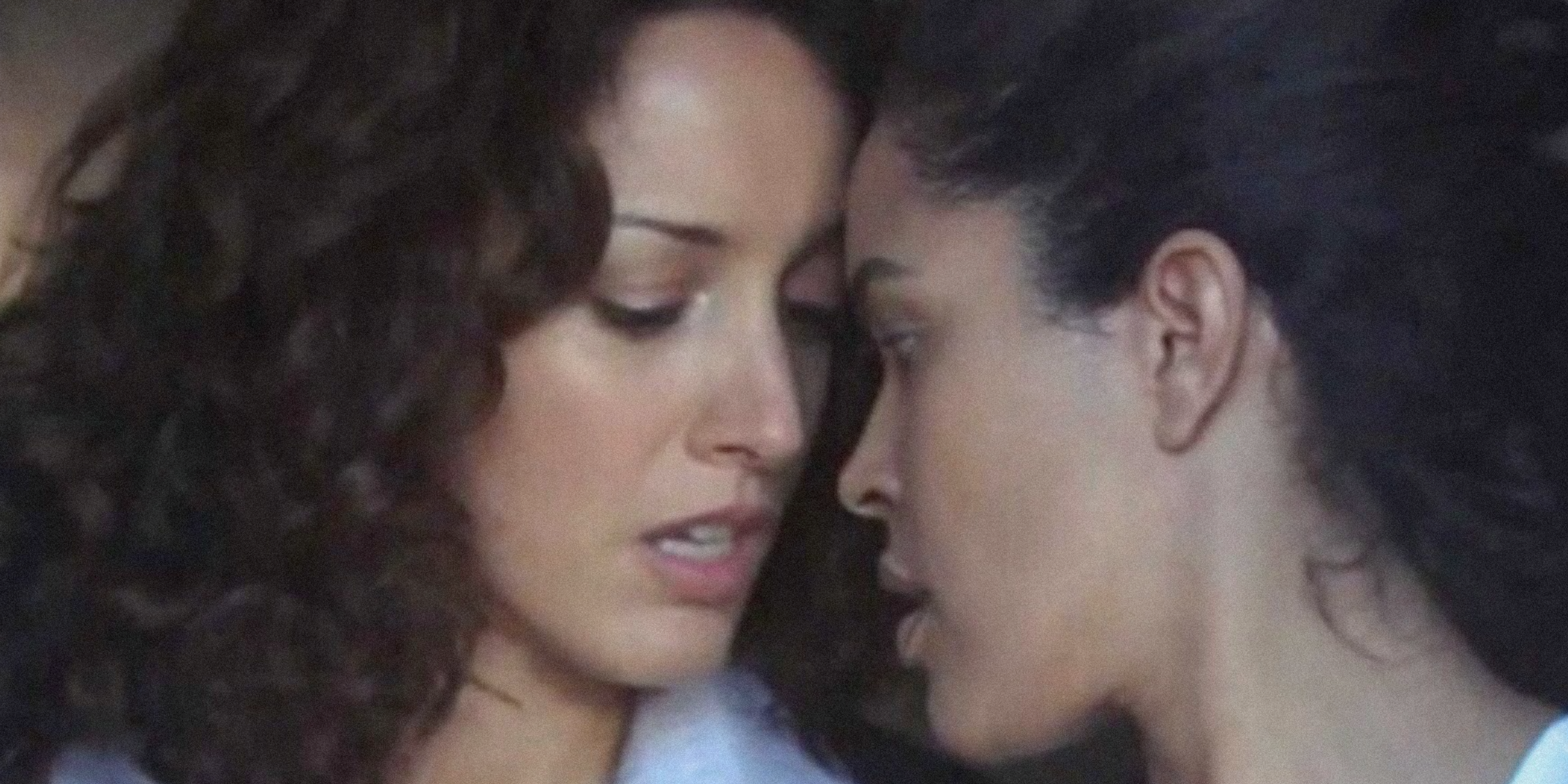Cheating Is Not Abuse: Bette and Candace almost kiss in close up from season one of The L Word