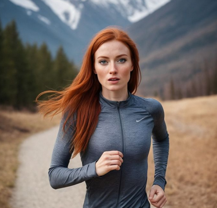 an AI model jogging