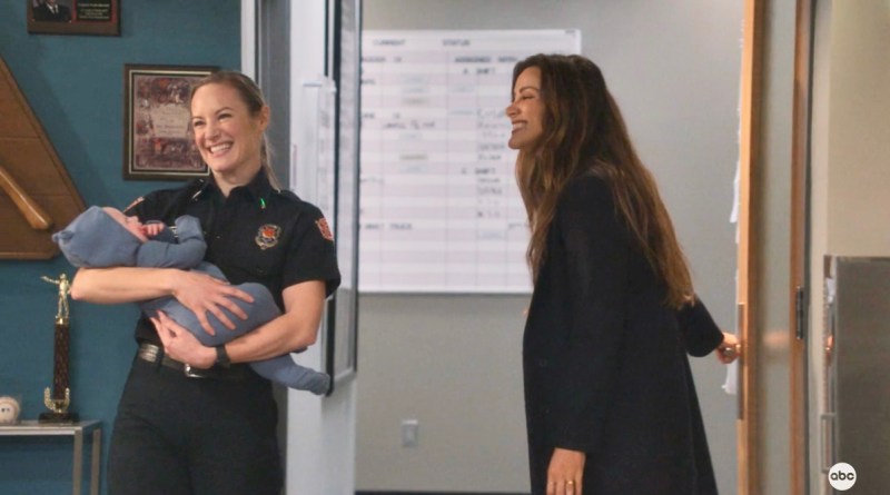 On Station 19, Carina and Maya coo over their new baby as they introduce him to fellow firefighters