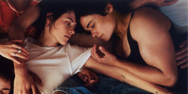 kristen stewart and katy o'brian in bed being hot in a photo by Luke Gilford for THem Dot Us