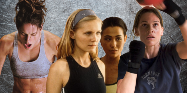 The Best Training Montages ever feature: A collage against a grey backdrop with images from Stick It, Bring It On, and Million Dollar Baby.