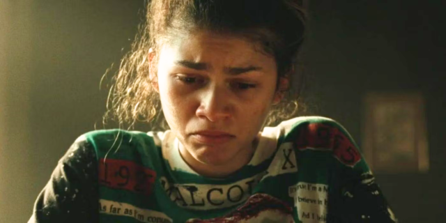 Euphoria season three delay: a close up of Zendaya as Rue crying.