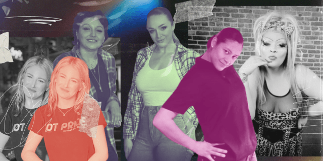 Real Queer Women Bartenders of WeHo: A colorful collage of photos of various queer women bartenders featured in the article.