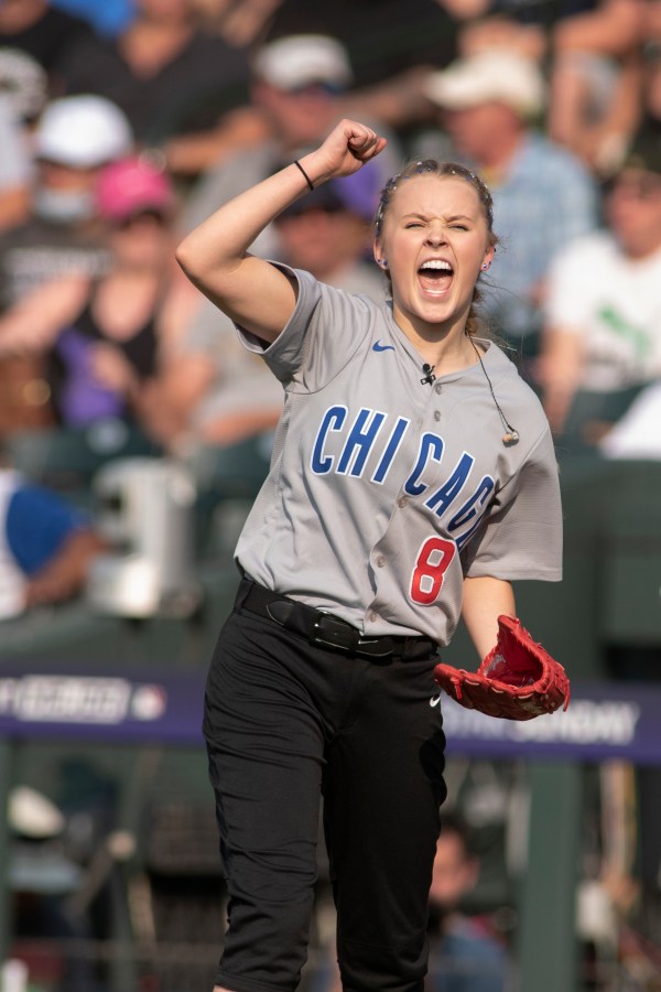 DENVER, COLORADO - JULY 11: Media Personality JoJo Siwa during the MLB All-Star Celebrity Softball Game at Coors Field on July 11, 2021 in Denver, Colorado. (Photo by Tom Cooper/Getty Images)