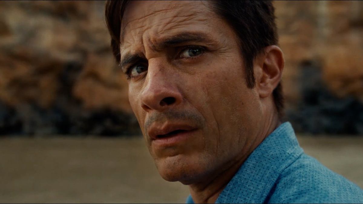 Movies to watch high: A close up of Gael Garcia Bernal looking old.