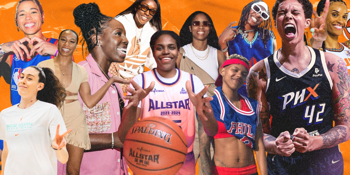 A collage of gay WNBA players
