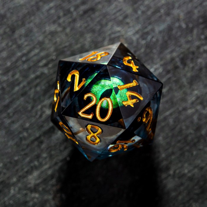 dice with a dragon's eye