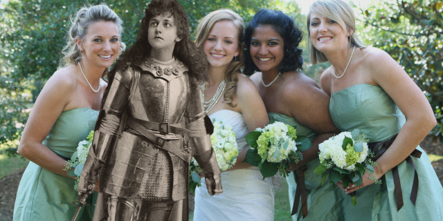 Joan of Arc amongst bridesmaids