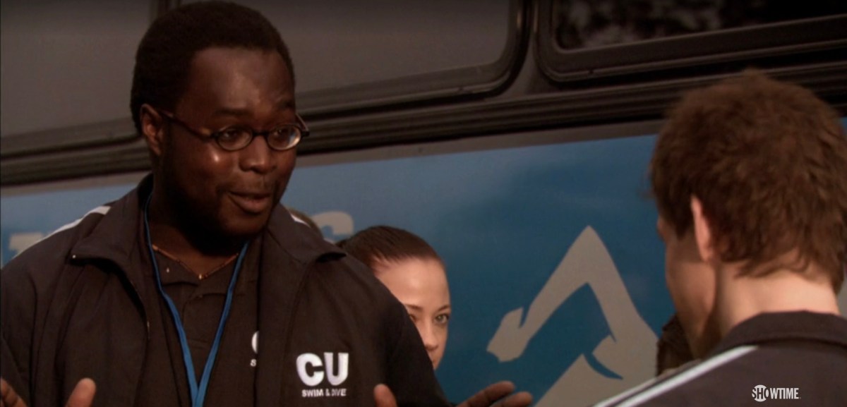 randy jackson outside the team bus