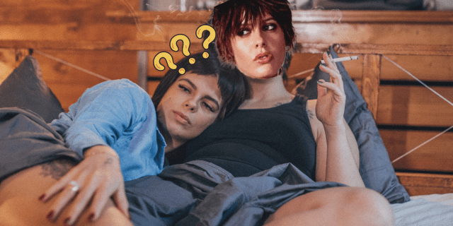a woman in bed with Shane