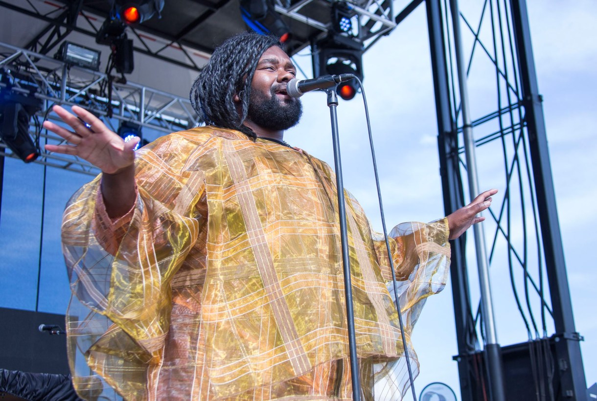 DETROIT, MI - JULY 23:  Tunde Olaniran performs during the Mo Pop Festival at West Riverfront Park on July 23, 2016 in Detroit, Michigan