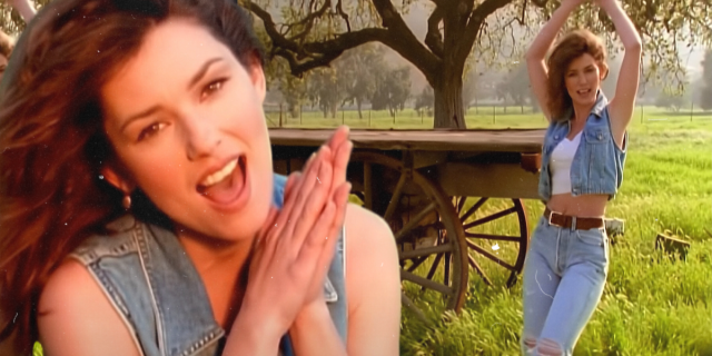Shania Twain in the "Any Man of Mine" music video
