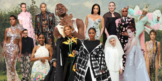 A collage of LGBT, lesbian, bisexual, gay and queer celebrities at the 2024 Met Gala