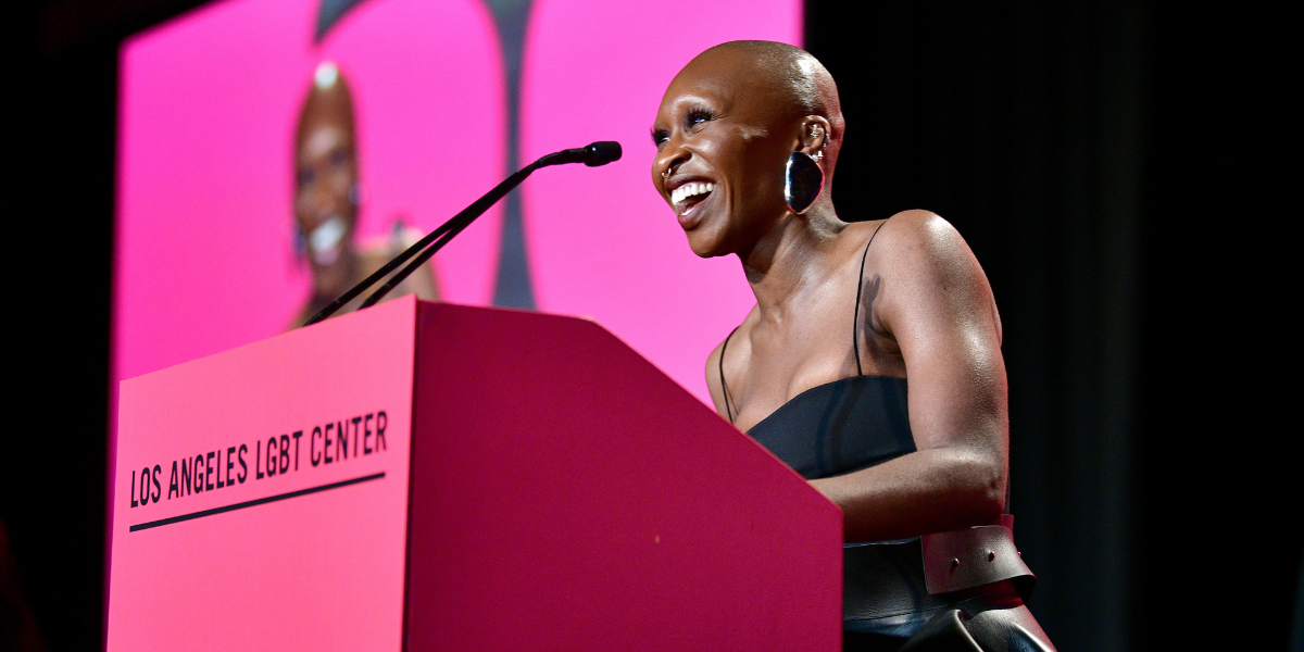 Cynthia Erivo accepting an award