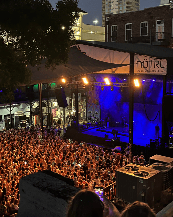 The view of a Chappell Roan concert from above