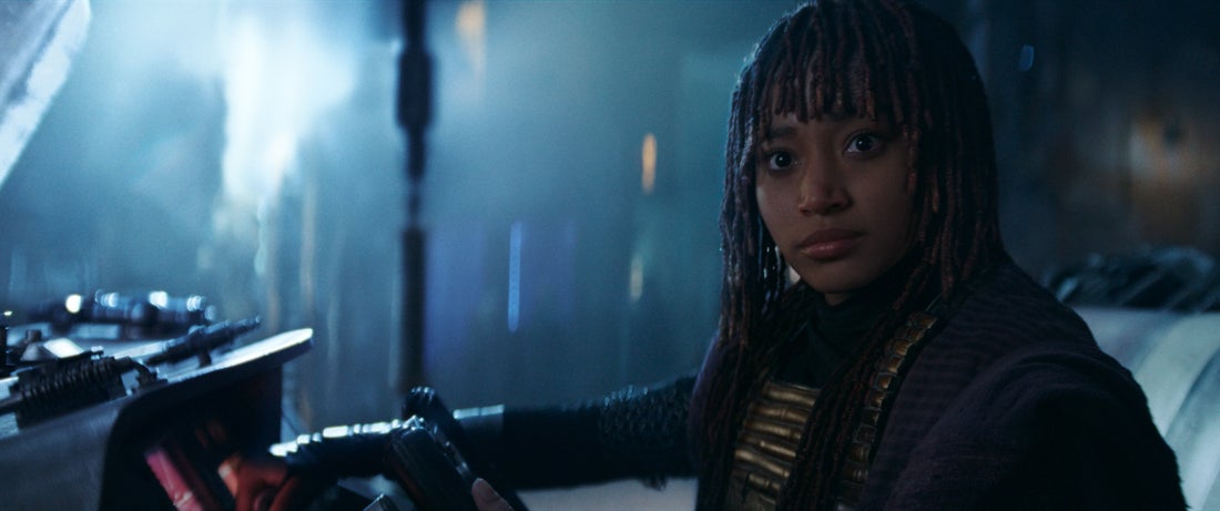Mae (Amandla Stenberg) in Lucasfilm's THE ACOLYTE, season one, exclusively on Disney+. ©2024 Lucasfilm Ltd. & TM. All Rights Reserved.