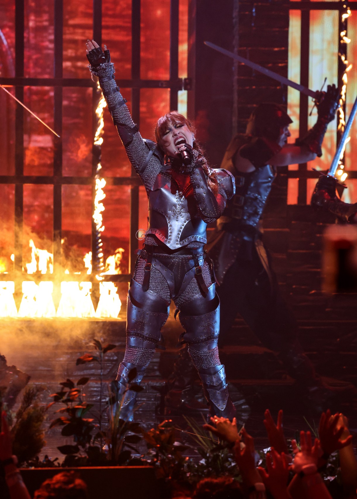 ELMONT, NEW YORK - SEPTEMBER 11: Chappell Roan performs  on stage during the 2024 MTV Video Music Awards at UBS Arena on September 11, 2024 in Elmont, New York. 